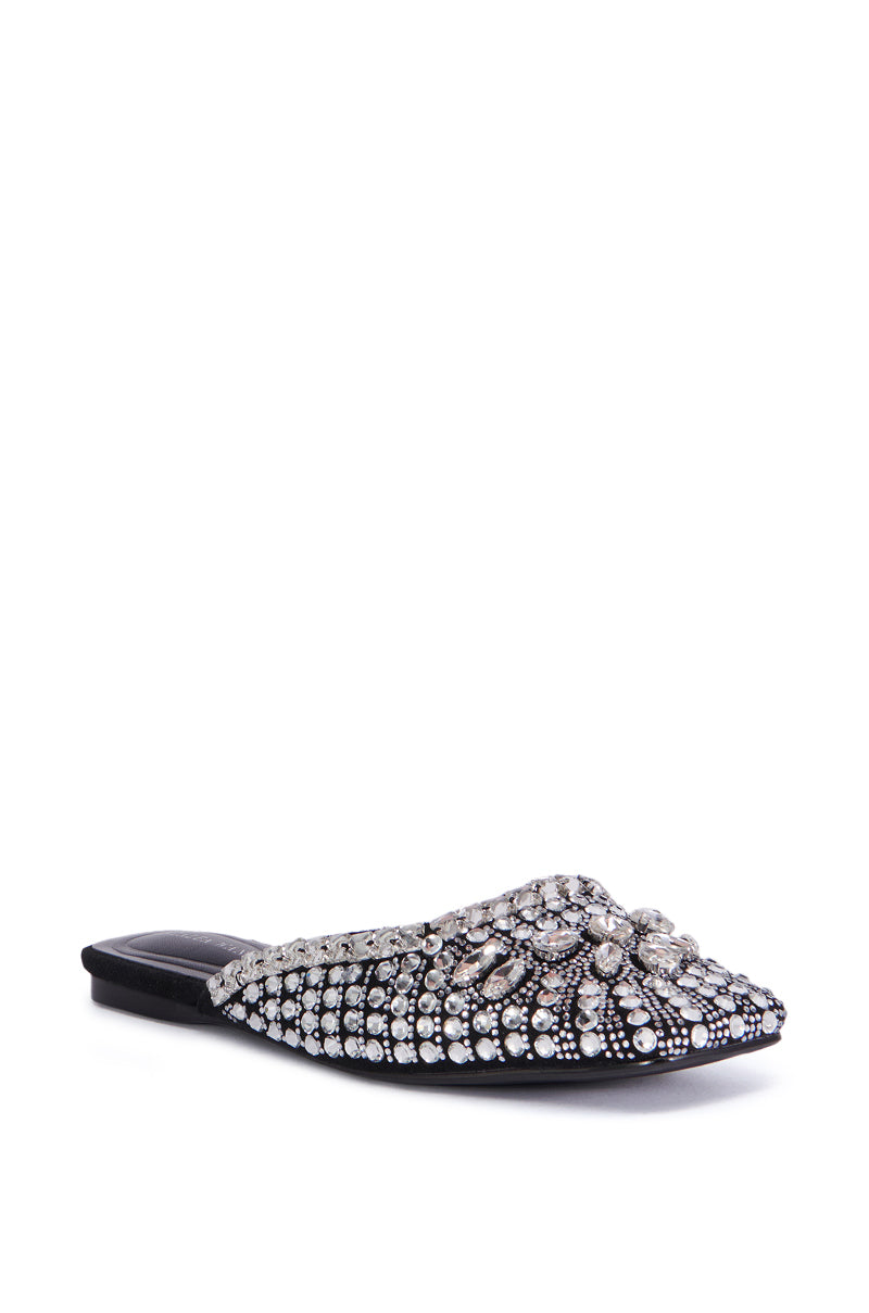 AZALEA WANG MERRICK SILVER RHINESTONE FLAT