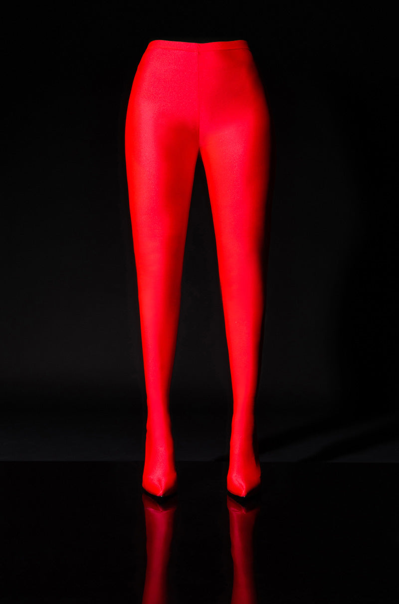 AZALEA WANG STAR STRETCH STILETTO PANT BOOT IN RED