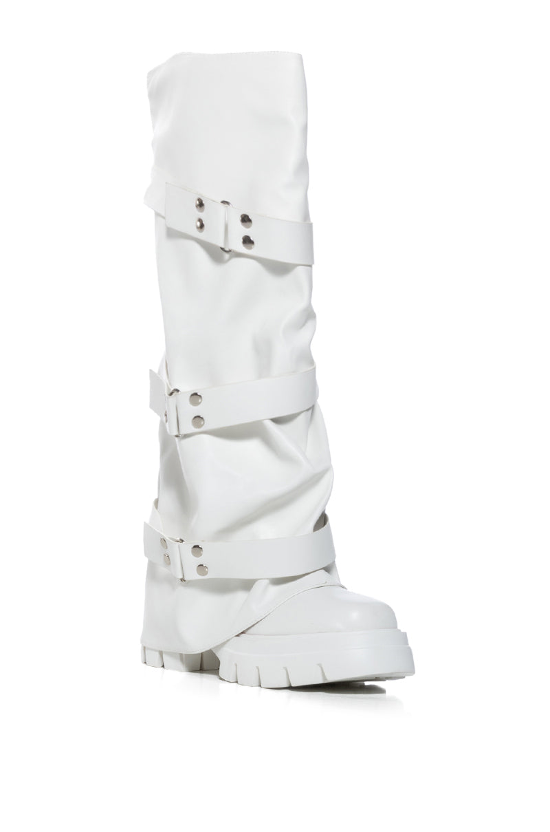 AZALEA WANG CHARNA WHITE INDUSTRIAL LOOK BOOT