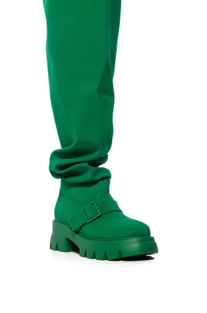 AZALEA WANG FRAPPE GREEN OVER THE KNEE BOOT