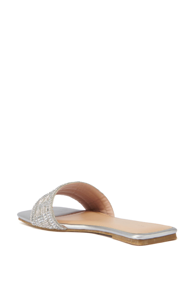 AZALEA WANG STAZIE SILVER EMBELLISHED SANDAL