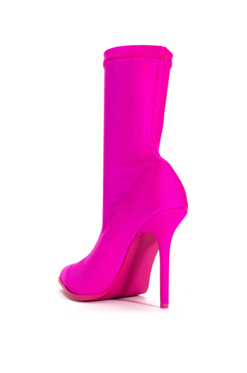 AZALEA WANG SERENITY STRETCH BOOTIE IN PINKDISCO