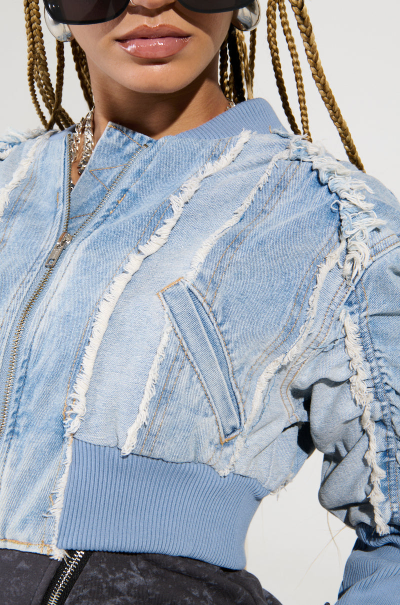 DARE TO BE DENIM CROPPED JACKET