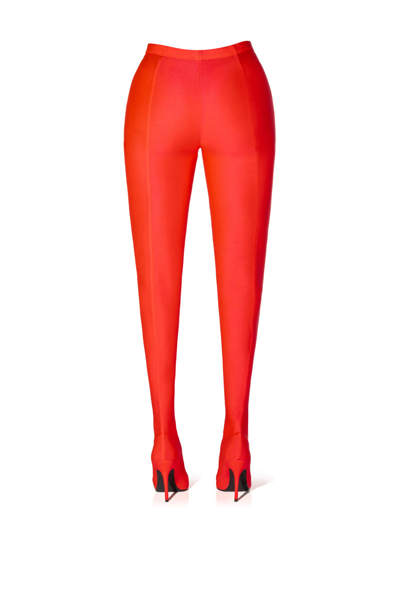 AZALEA WANG STAR STRETCH STILETTO PANT BOOT IN RED