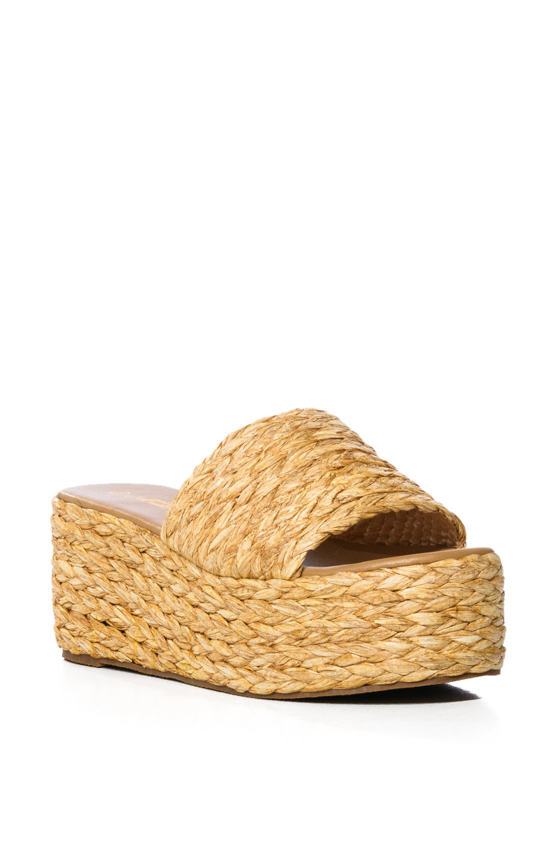 MISS YOU WOVEN FLAT SANDAL IN BEIGE