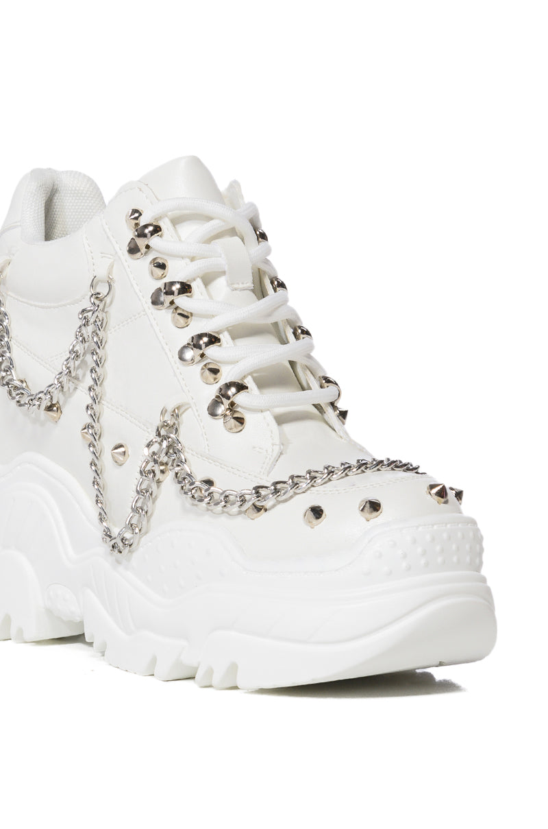 SPACE CANDY WHITE EMBELLISHED SNEAKER