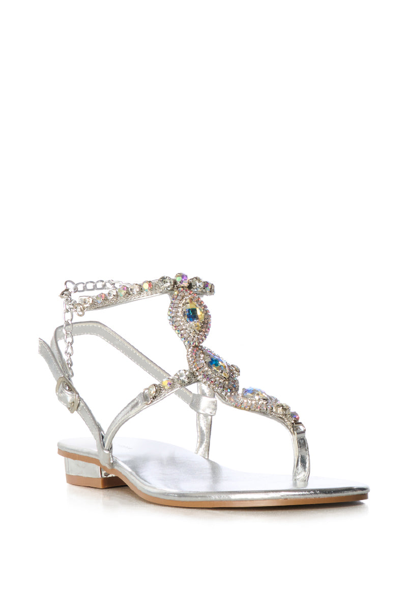 AZALEA WANG SAMSON SILVER EMBELLISHED SANDAL