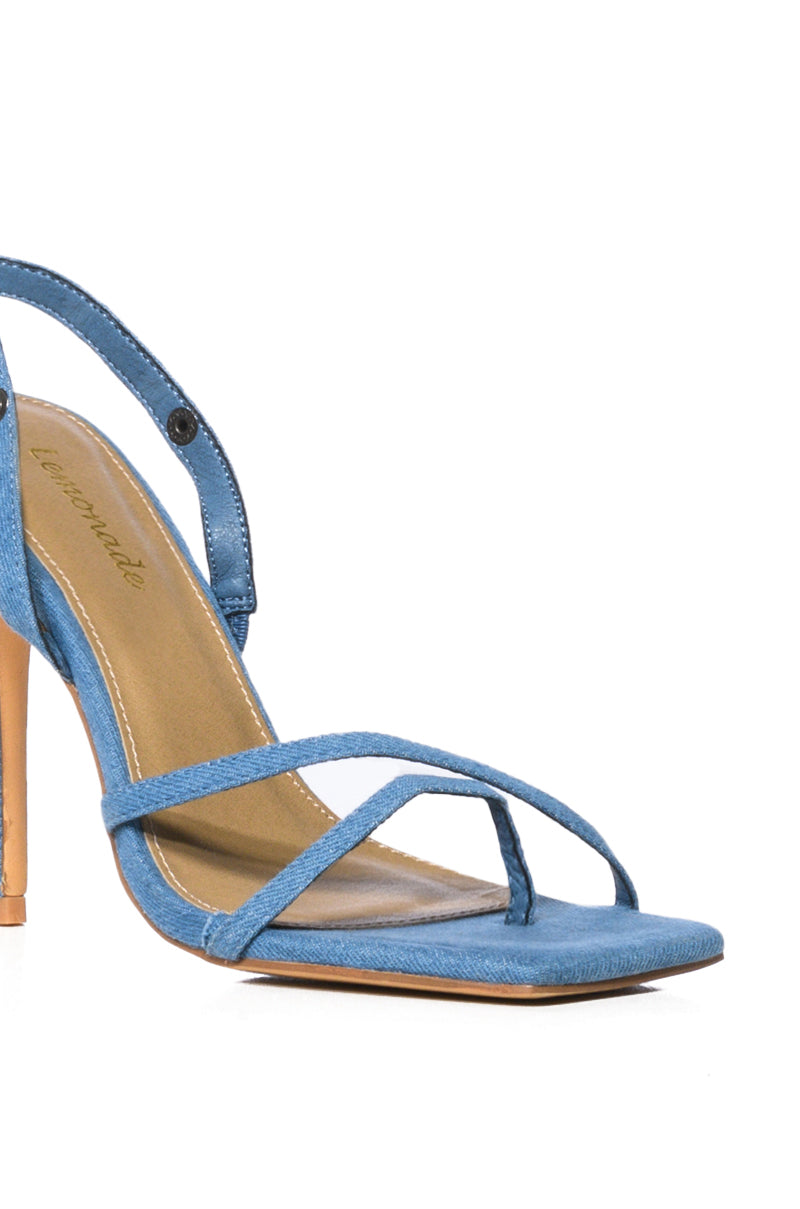 HOEDOWN 2 IN 1 STILETTO SANDAL IN DENIM