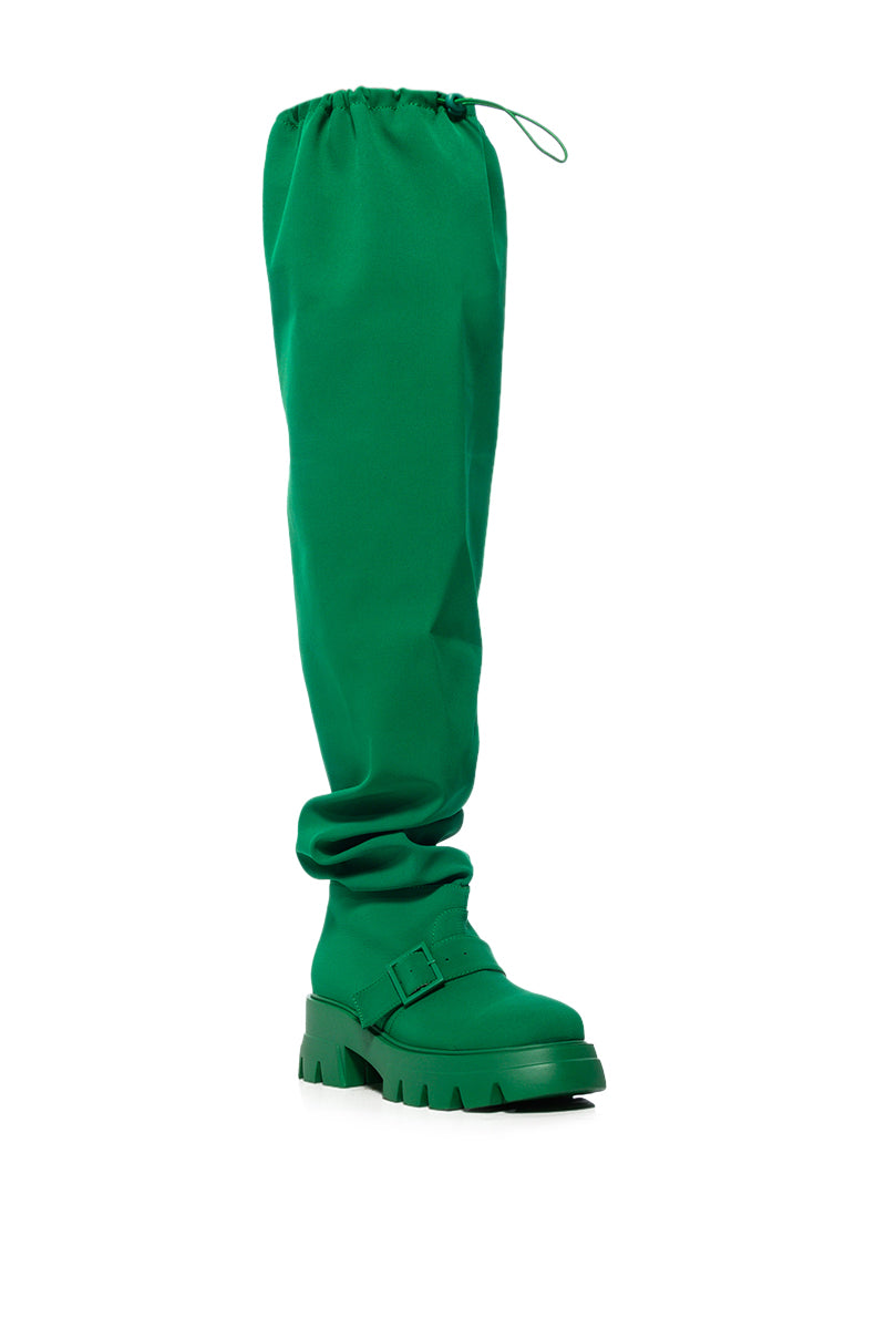 AZALEA WANG FRAPPE GREEN OVER THE KNEE BOOT