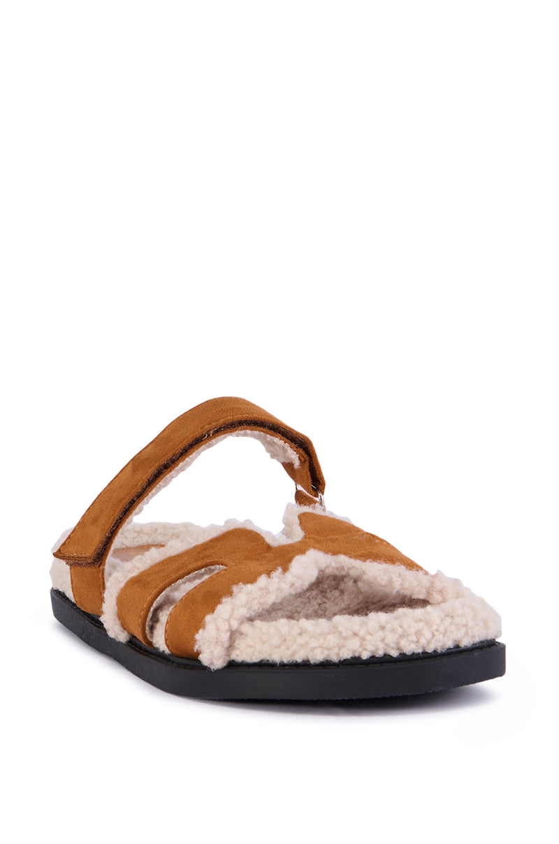 SHOYNA FUZZY SHERPA FLAT SANDAL