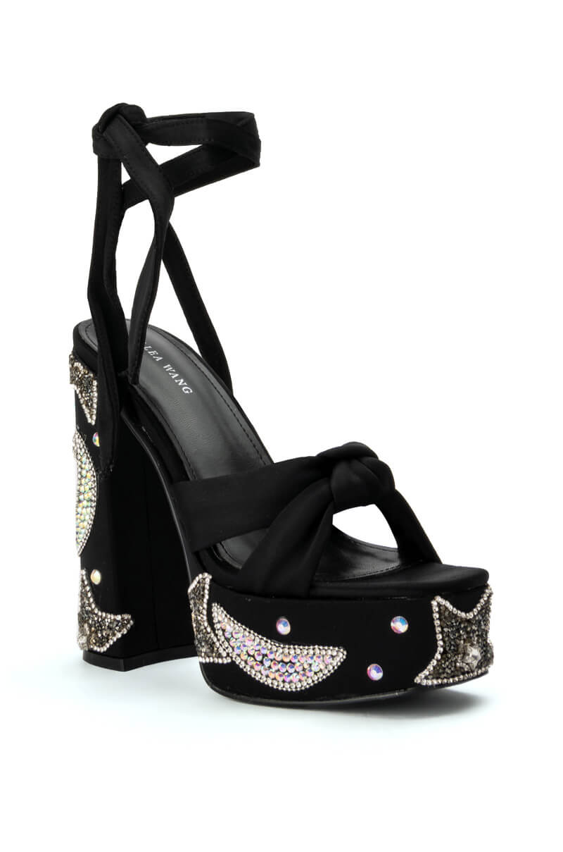 AZALEA WANG STORM PLATFORM SANDAL IN BLACK