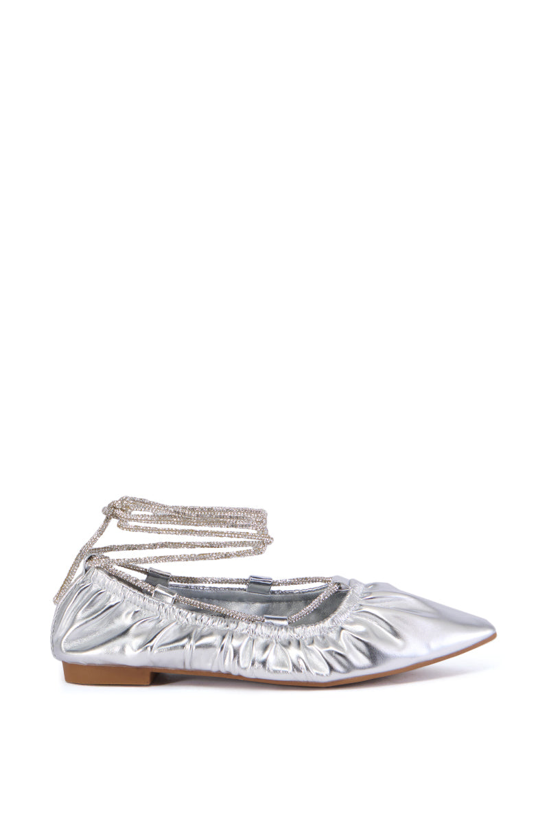 AZALEA WANG BENICIO SILVER BALLET FLAT