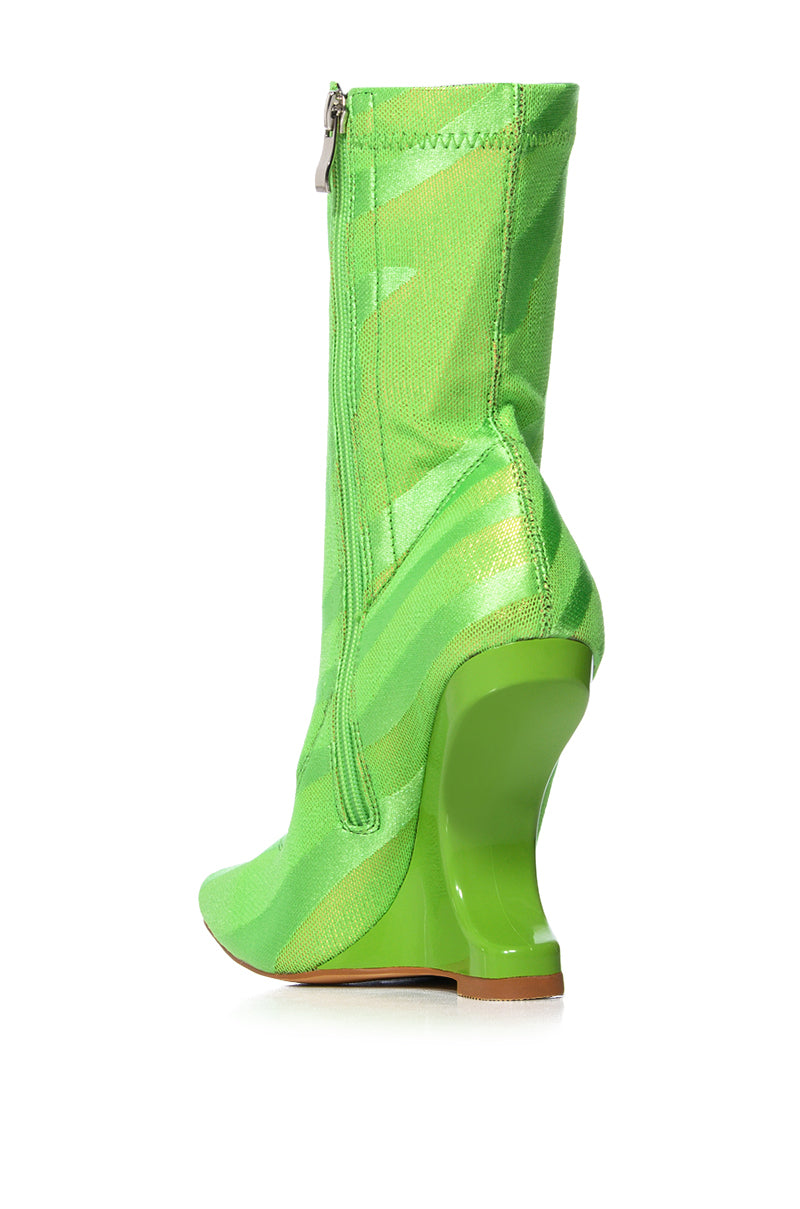 AZALEA WANG GIULETTE LIME NOVELTY HEEL BOOTIE