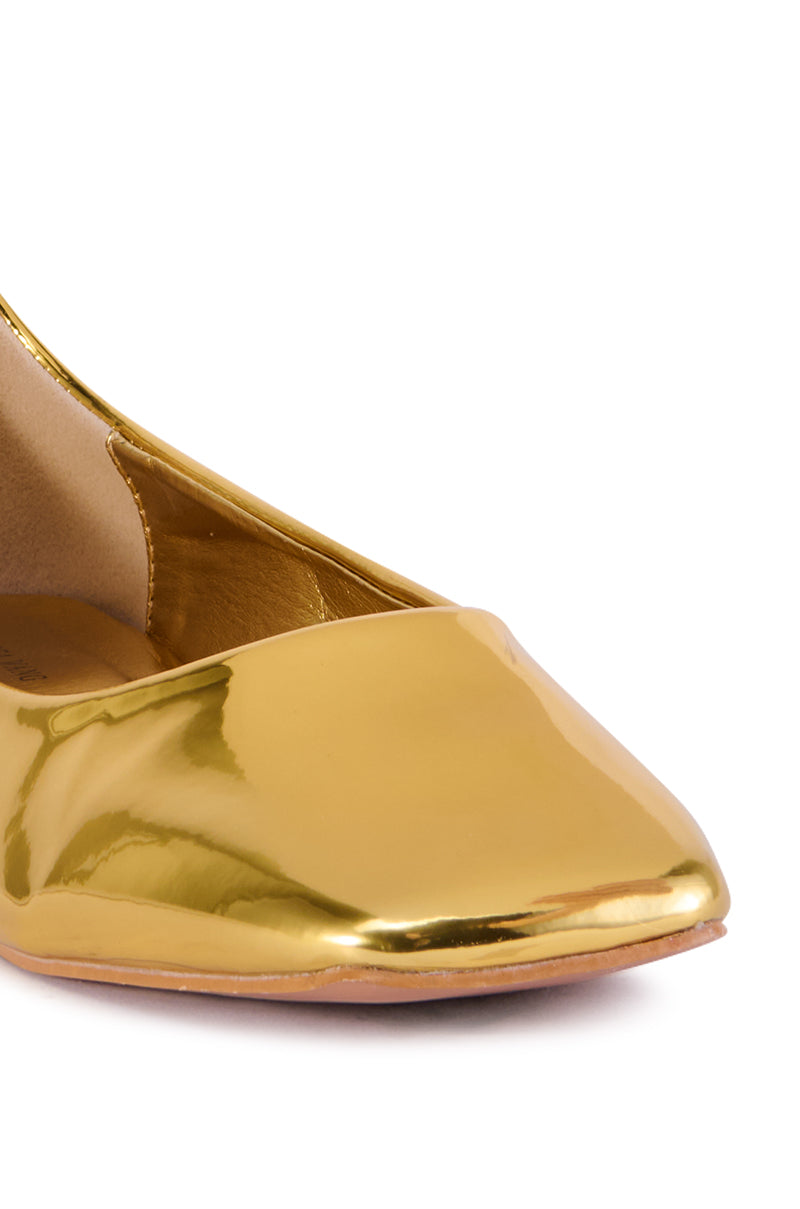 AZALEA WANG CASTIEL GOLD METALLIC BALLET FLAT