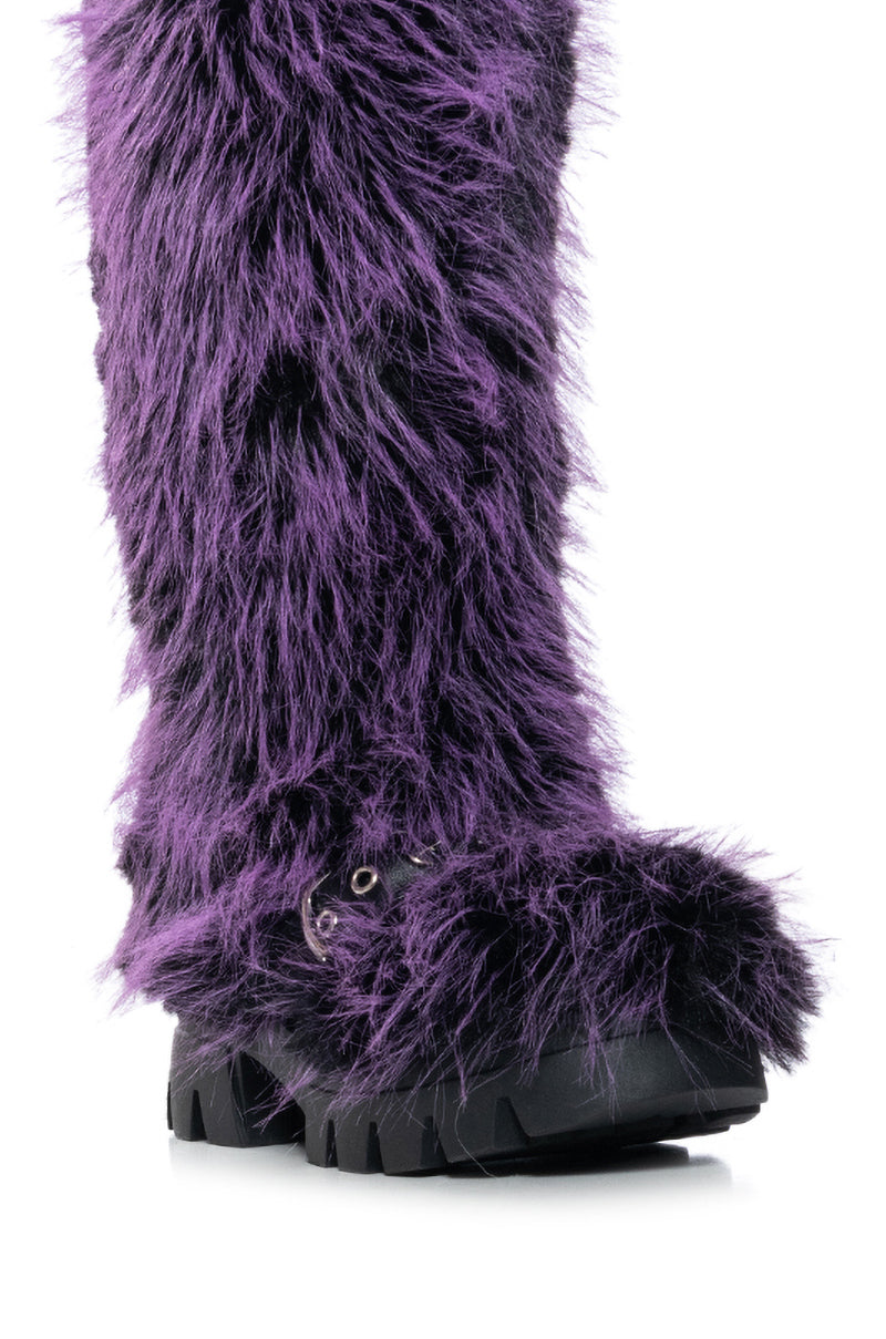 AZALEA WANG TOMMIE PURPLE FURRY BOOT