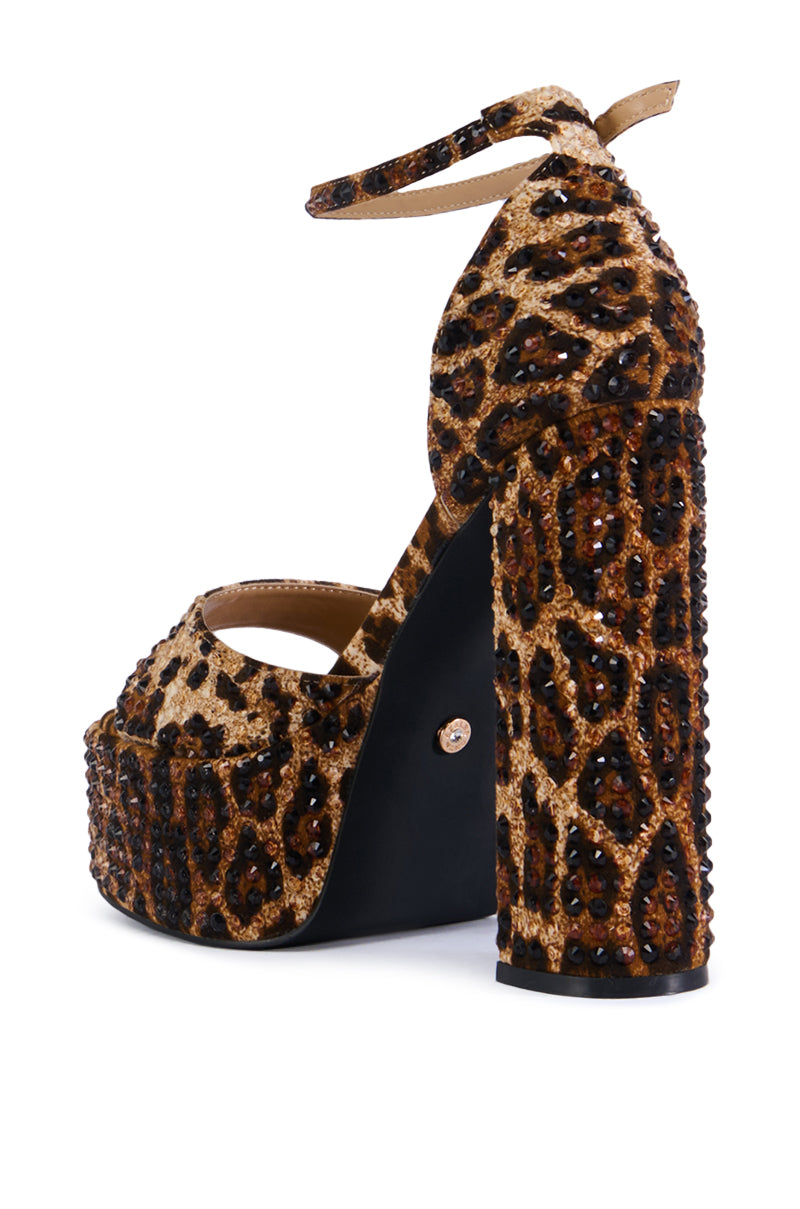 AZALEA WANG WILMORE LEOPARD CHUNKY SANDAL