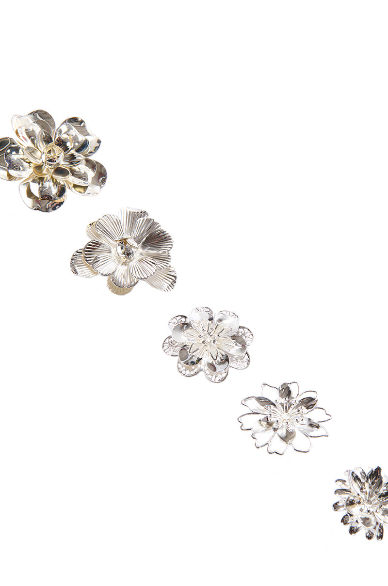 PRETTY PLEASE FLORAL BROOCH PACK IN SILVER