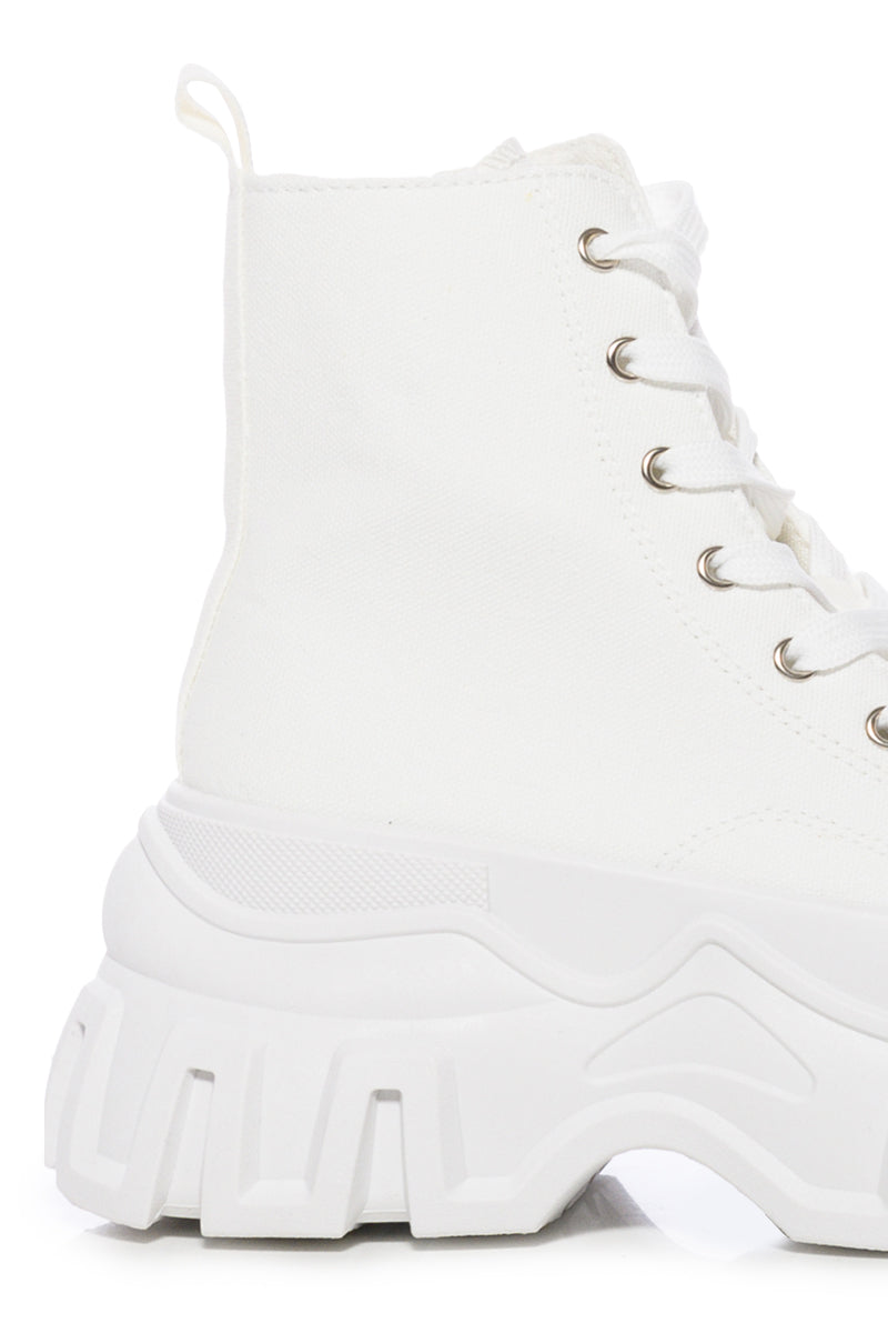 AZALEA WANG CHANEY HIGH TOP SNEAKER IN WHITE