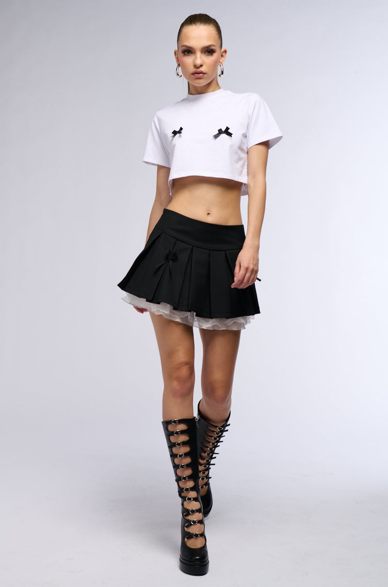 CUTIE PIE MINI SKIRT WITH BOWS