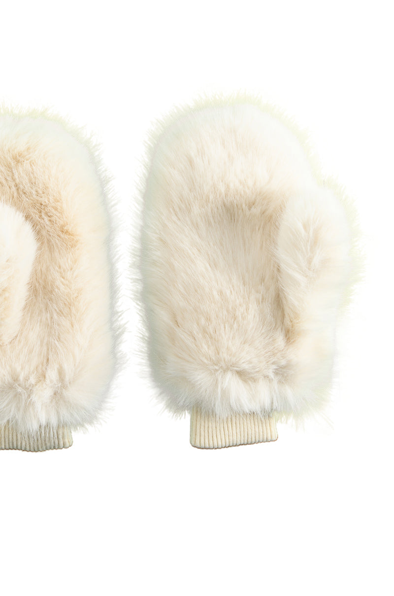 ALL ABOUT THE MONEY FUR MITTENS IN IVORY