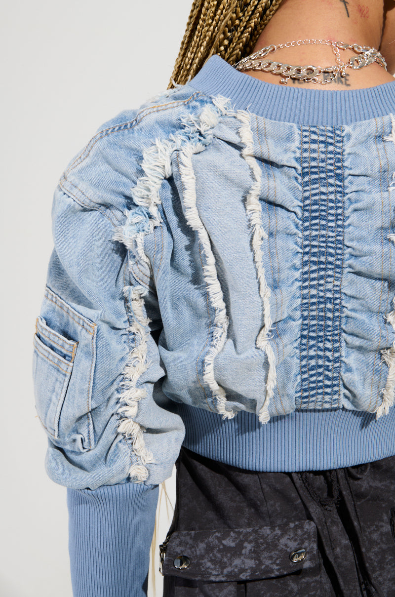 DARE TO BE DENIM CROPPED JACKET