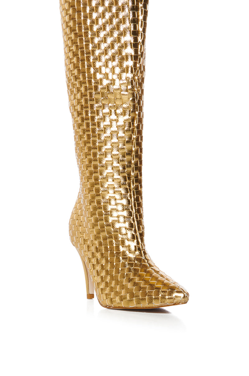 AZALEA WANG CHERIMOYA WOVEN GOLD BOOT