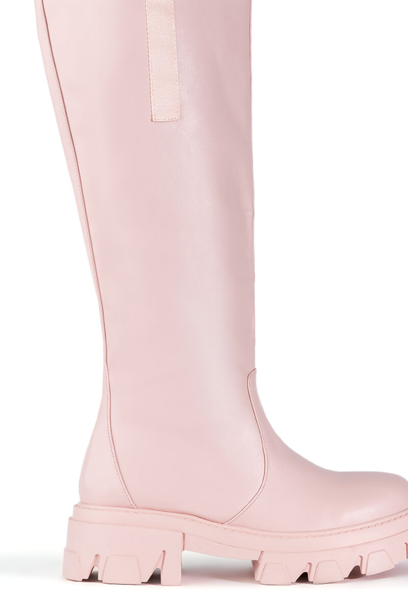 AZALEA WANG VALERIE SLIP ON PINK BOOT IN PINK