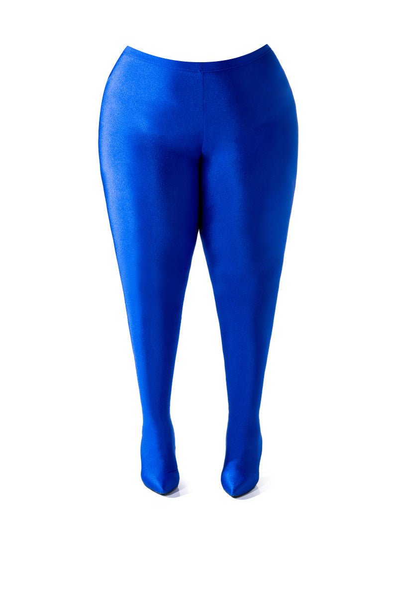 AZALEA WANG TAYTAY PLUS SIZE STILETTO BOOT PANT IN BLUE STRETCH