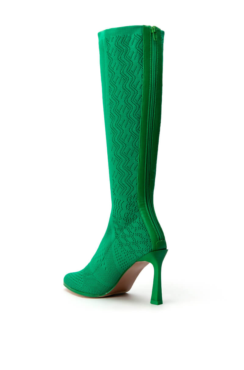 ZERO GRAVITY MID CALF KNIT CHUNKY BOOT IN GREEN