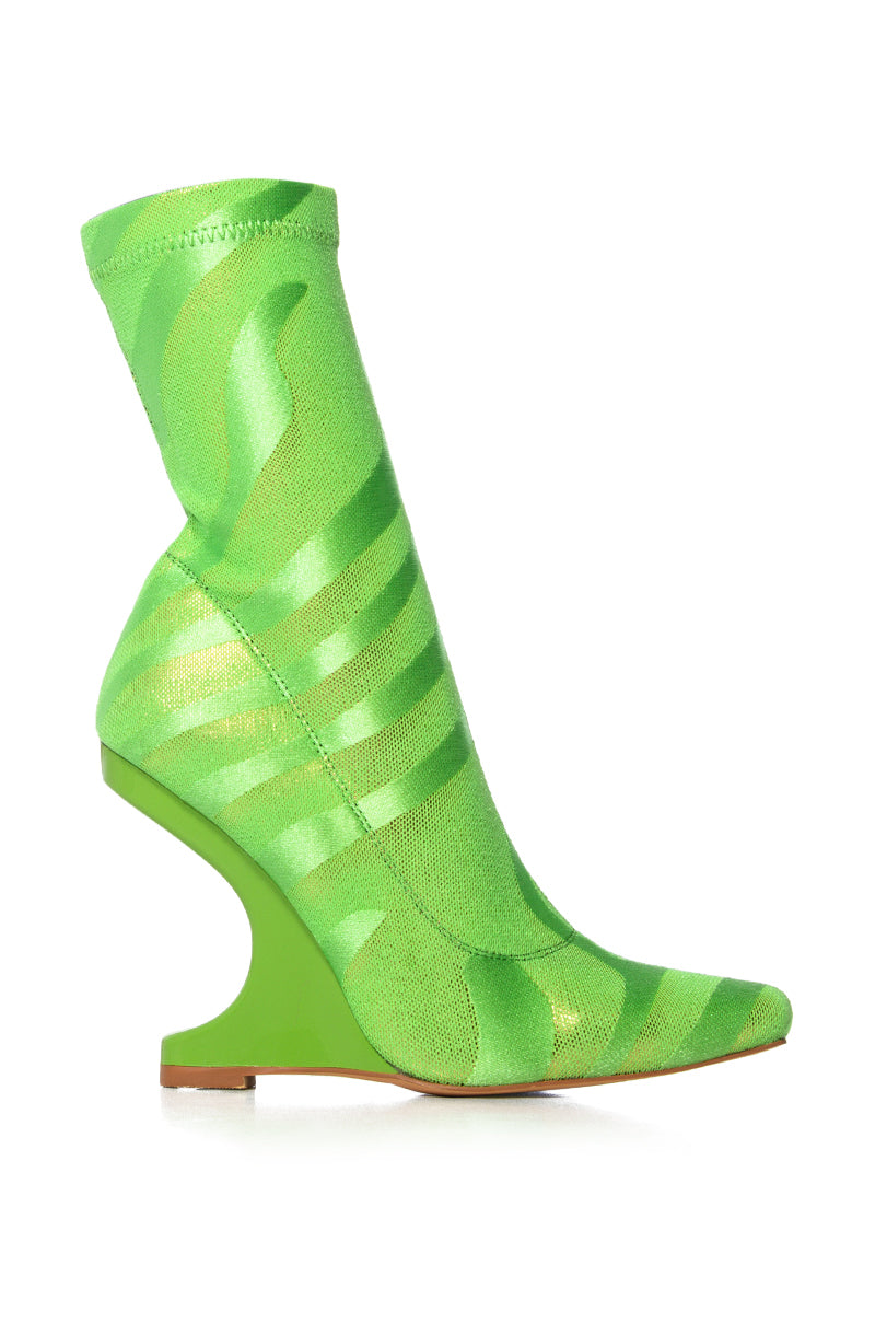 AZALEA WANG GIULETTE LIME NOVELTY HEEL BOOTIE