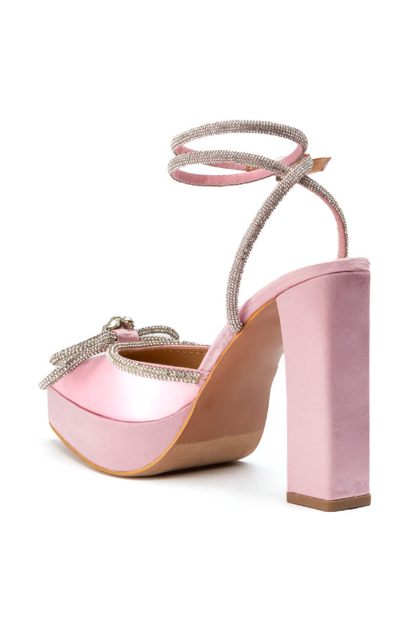 TASHA SATIN PINK PUMP