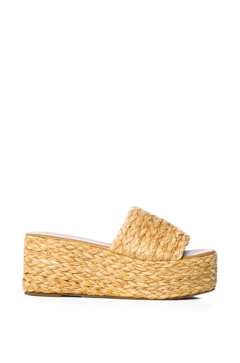 MISS YOU WOVEN FLAT SANDAL IN BEIGE