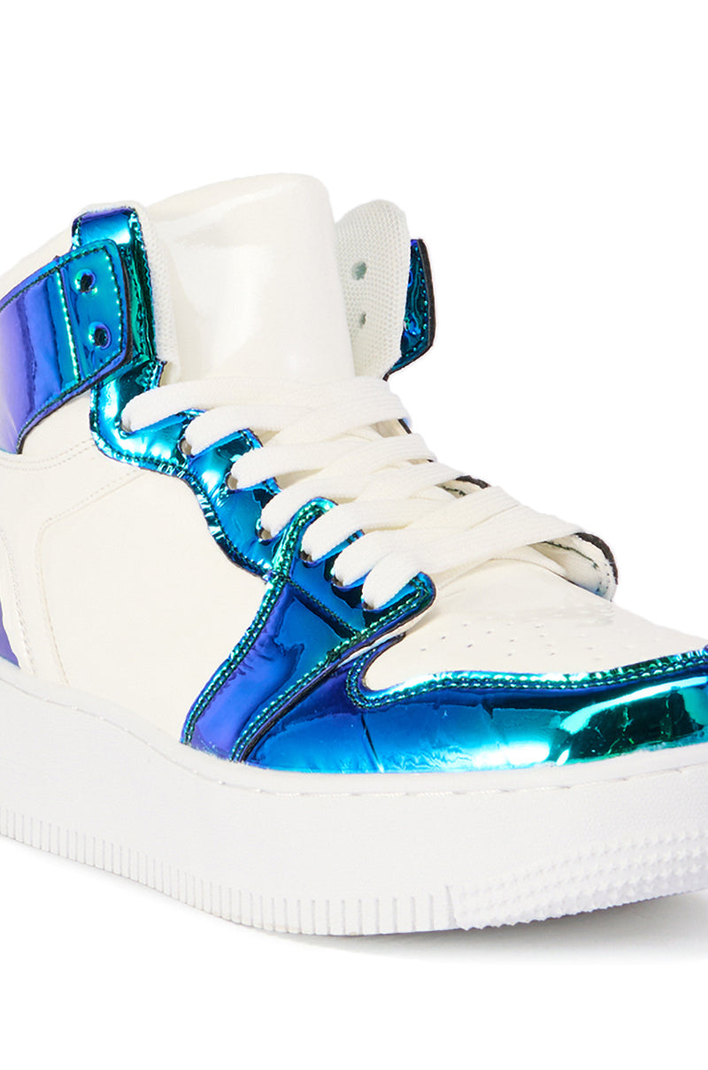 RYLEE GREEN METALLIC HIGH TOP SNEAKER