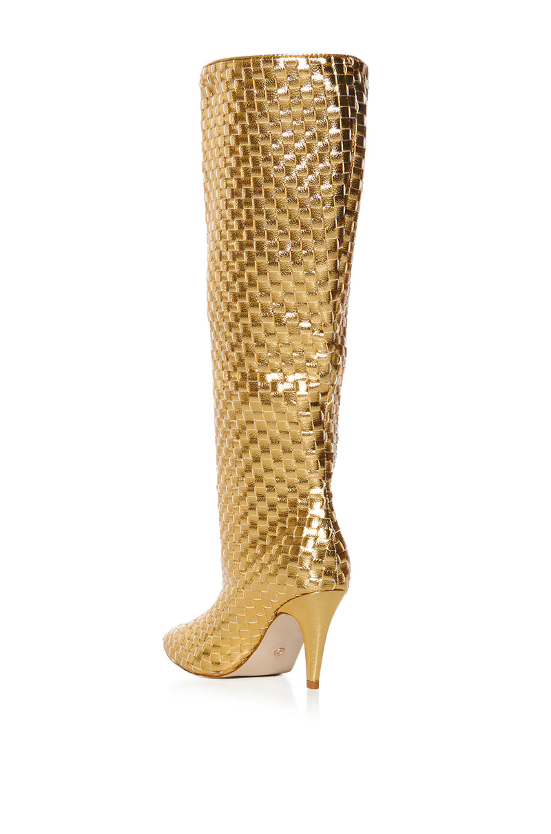 AZALEA WANG CHERIMOYA WOVEN GOLD BOOT