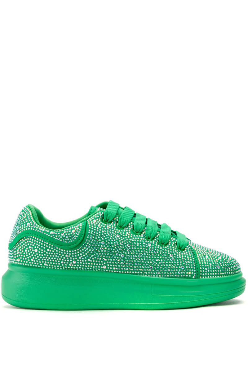 SIA EMBELLISHED SNEAKER IN GREEN