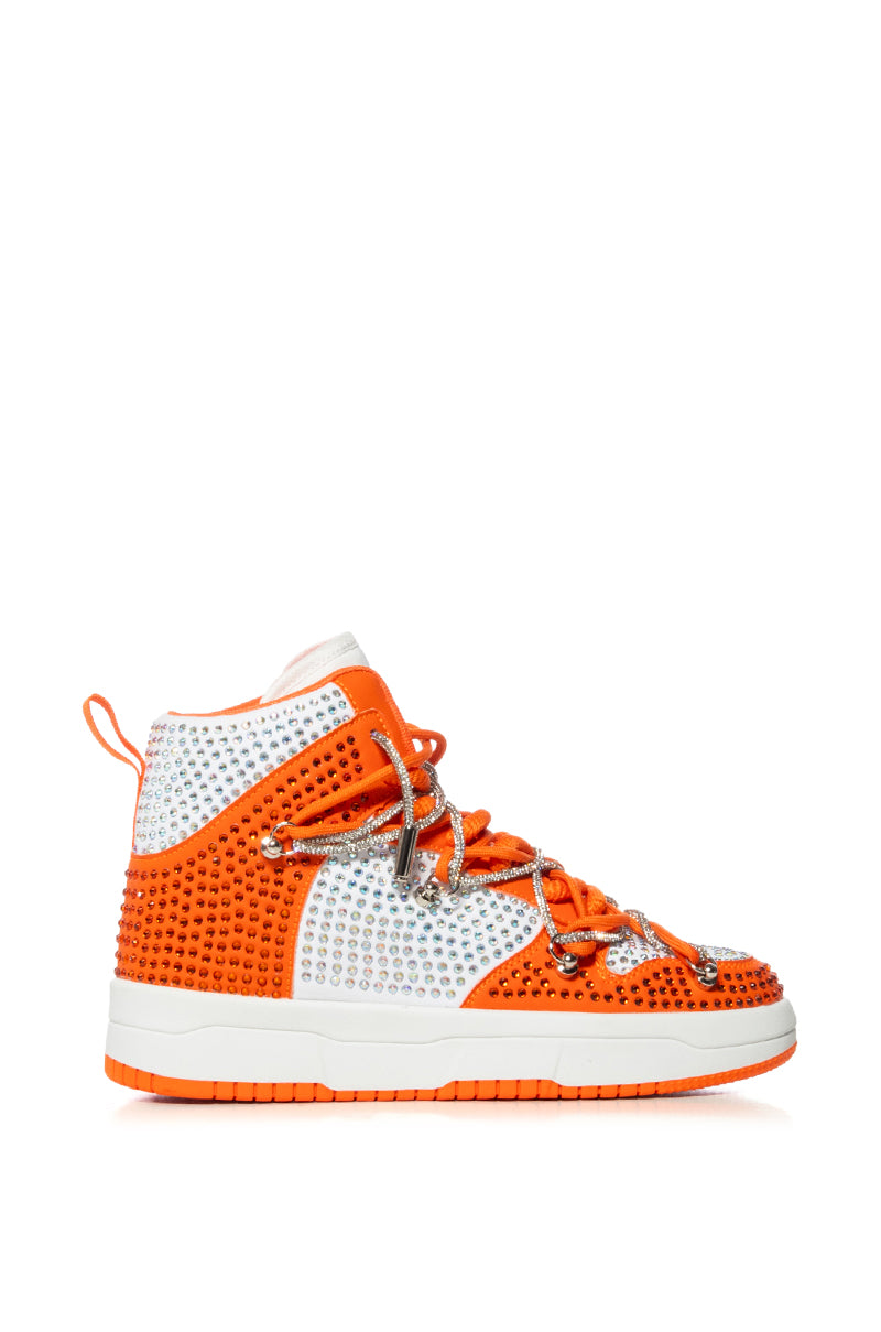 AZALEA WANG HONEY BUSH ORANGE EMBELLISHED SNEAKER