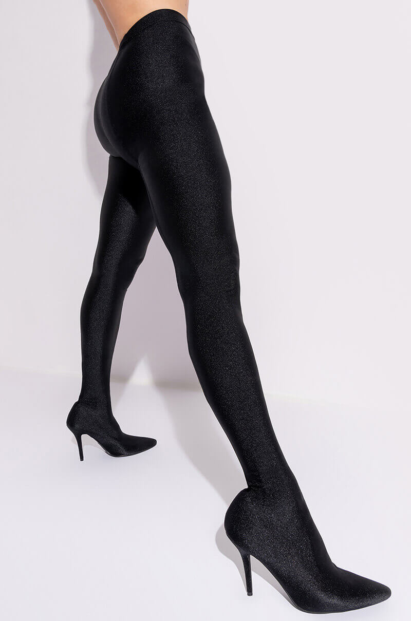 AZALEA WANG TAYTAY SEXY STILETTO BOOT PANT IN BLACK