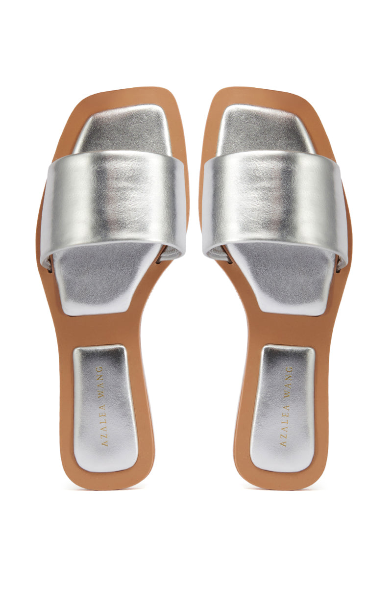 AZALEA WANG CELESTIN SILVER FLAT SANDAL