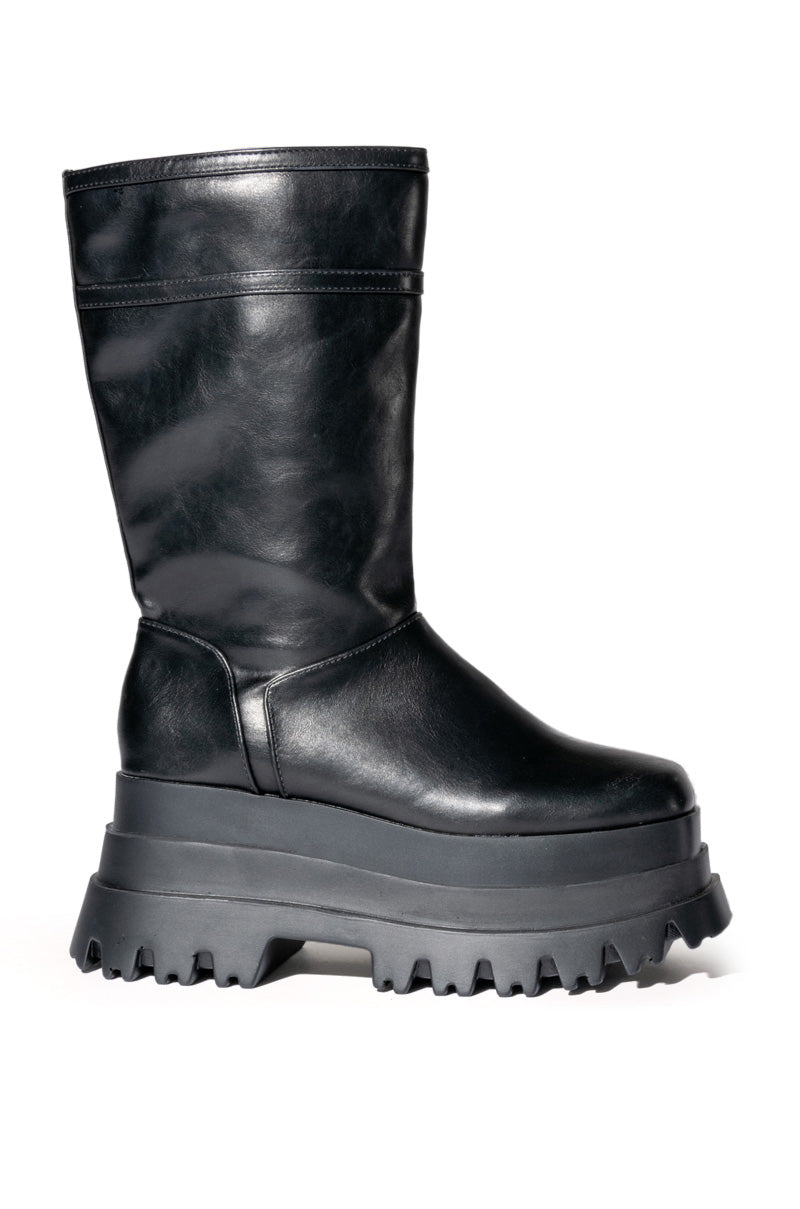 SKYHIGH FLATFORM BOOTIE IN BLACK