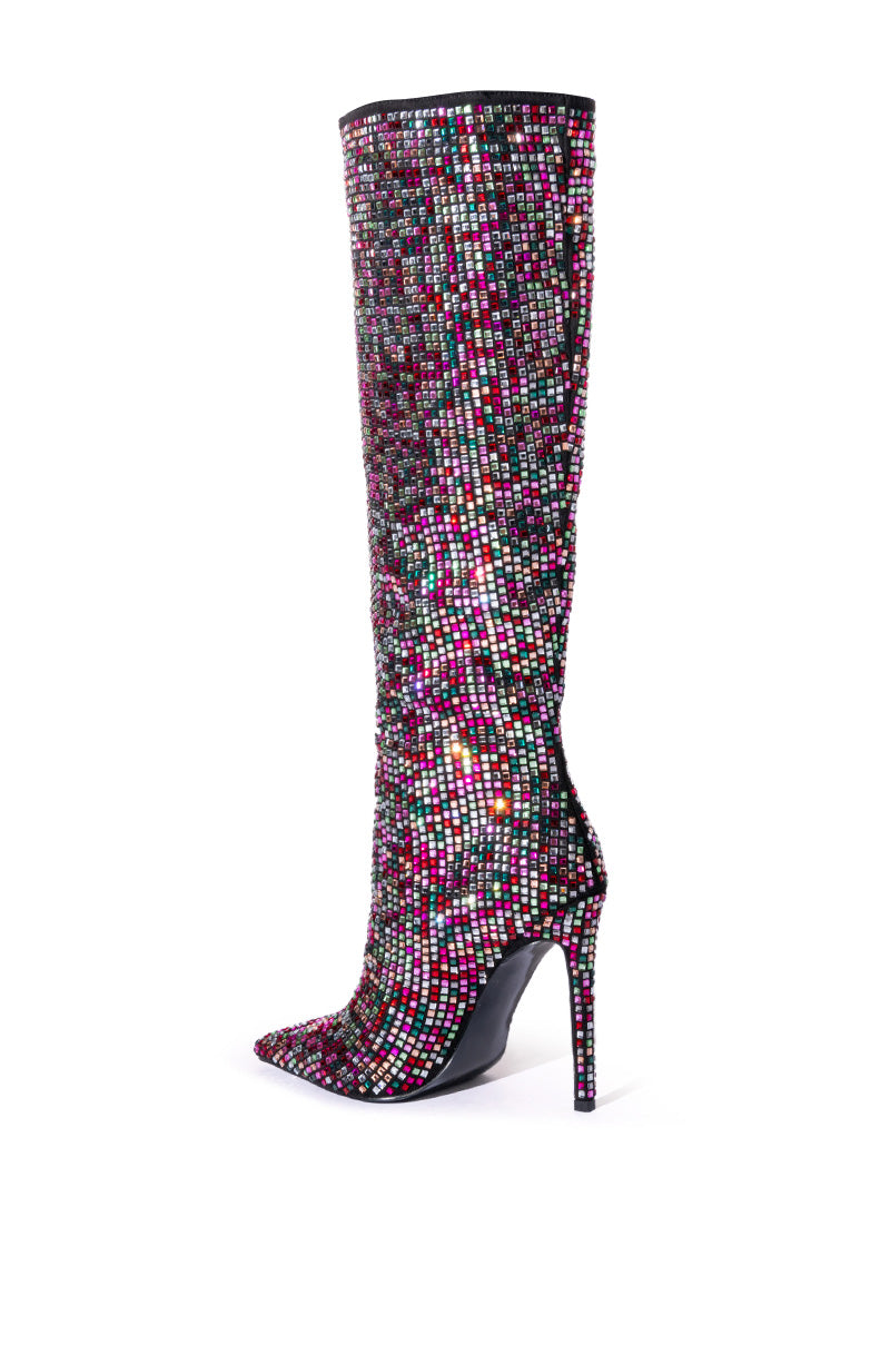 AZALEA WANG IZZY EMBELLISHED BOOT IN MULTI