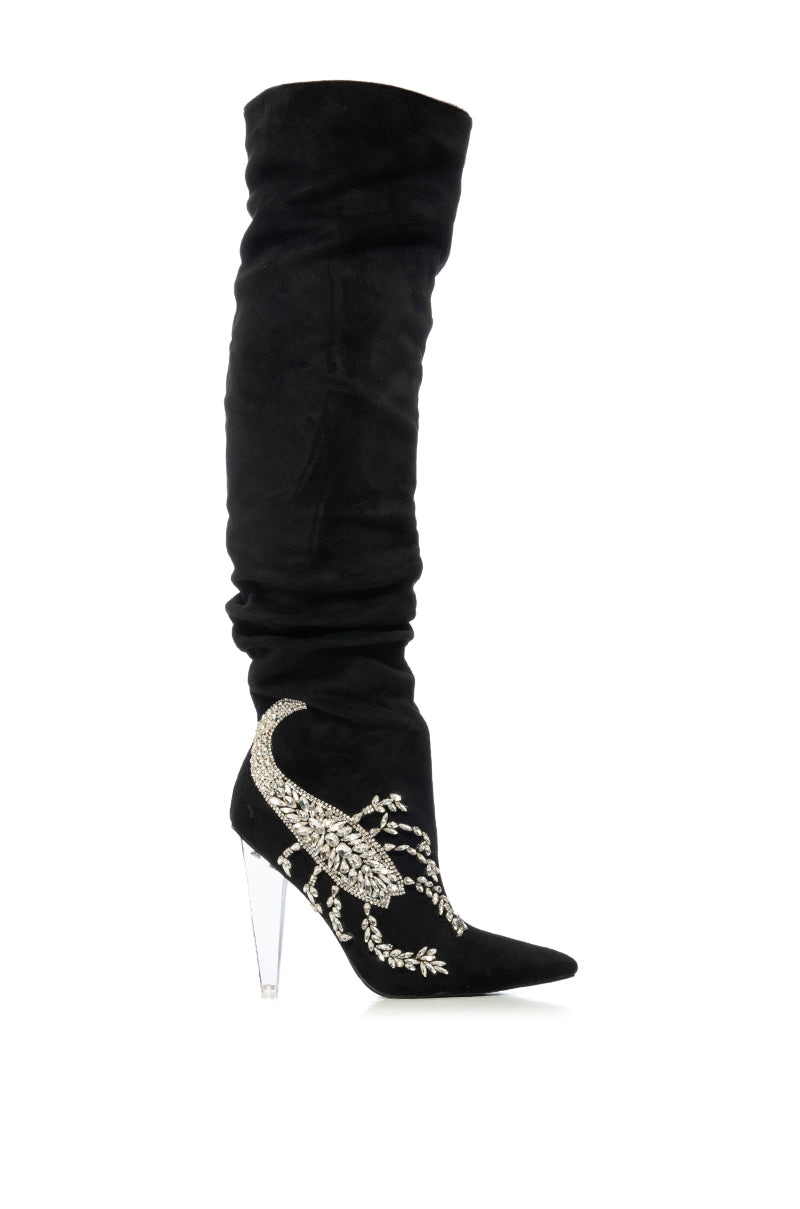 AZALEA WANG BAYLIN BLACK BOOT WITH SCORPIO DETAIL