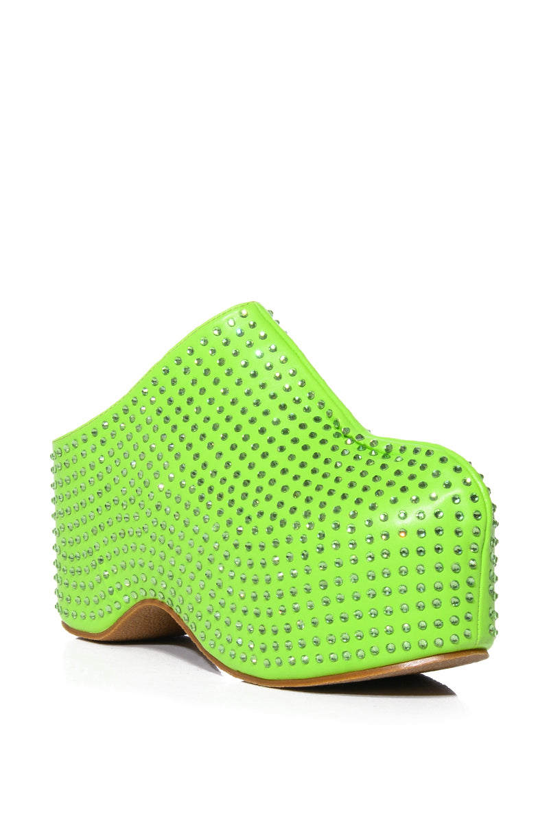 AZALEA WANG MACEY EMBELLISHED CLOG IN GREEN