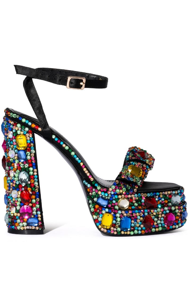 AZALEA WANG JANETTE EMBELLISHED SANDAL IN MULTI