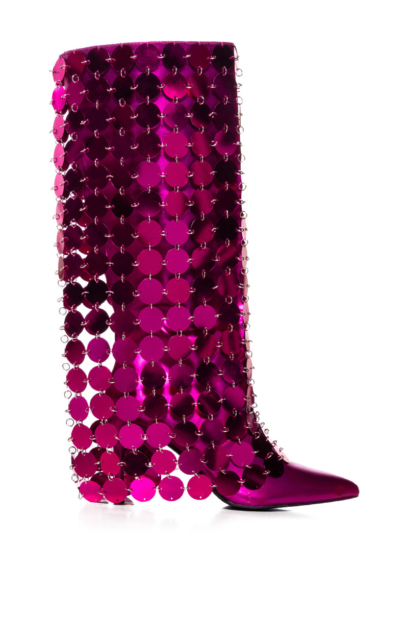 AZALEA WANG CARMMELITA FUCHSIA METAL DISC BOOT