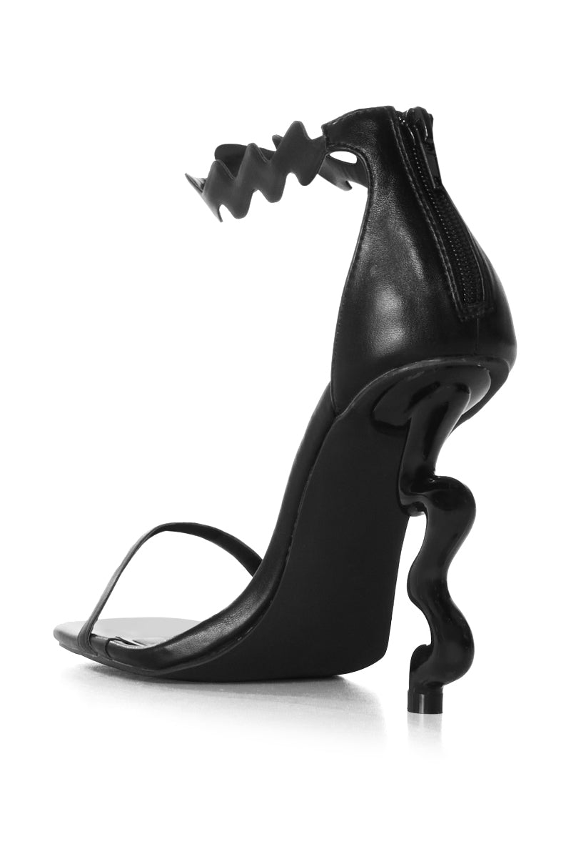 AZALEA WANG WIGGLY BLACK ABSTRACT SANDAL