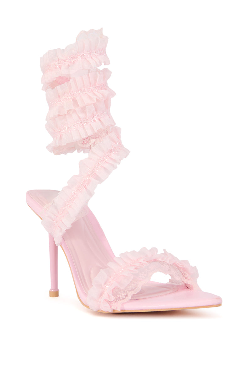 AZALEA WANG MORINE PINK RUCHED COIL SANDAL