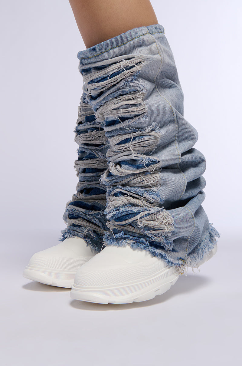 AZALEA WANG TEMPERANCE DENIM SNEAKER BOOT