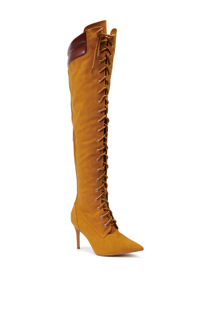 MANTRA SUEDE OVER THE KNEE BOOT IN BROWN