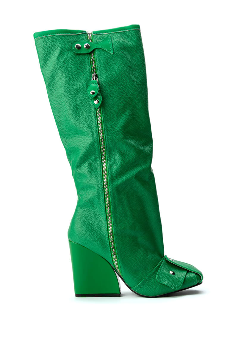 EMBELLISHED CHUNKY BOOT IN GREEN