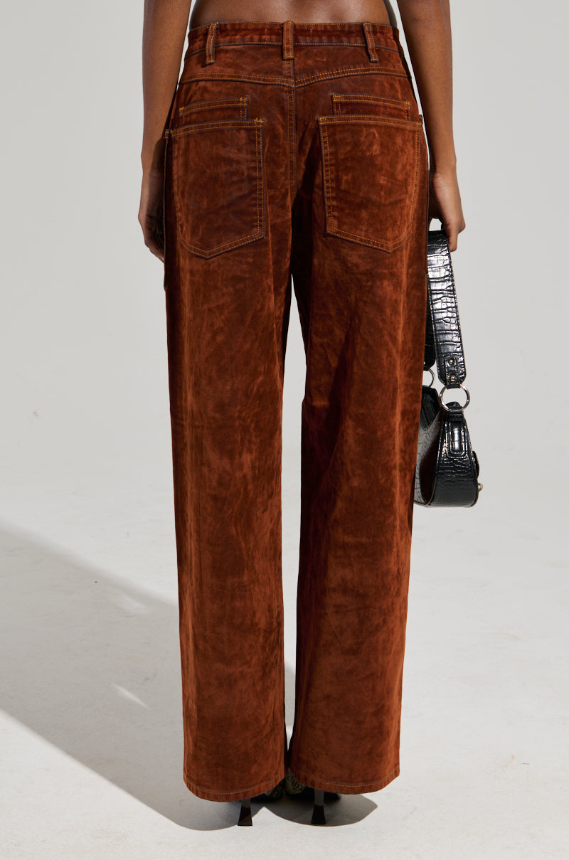 VALERIE VELVET EFFECT WIDE LEG PANT